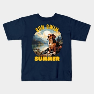 The Beagle Dog's Vacation. Sun Swim Summer. Kids T-Shirt